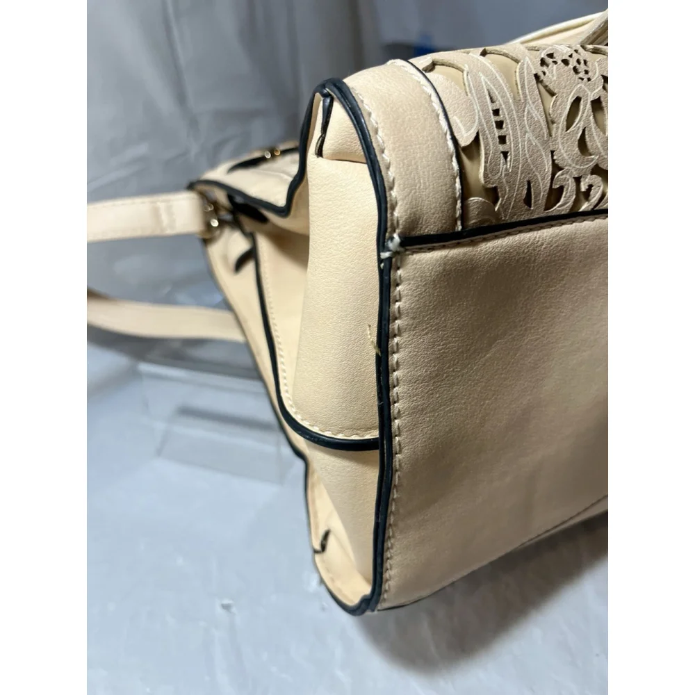 ALDO Aribella satchel bag beige Intricate laser-cut crossbody